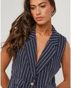 Veste 100% Lin Elise bleu marine
