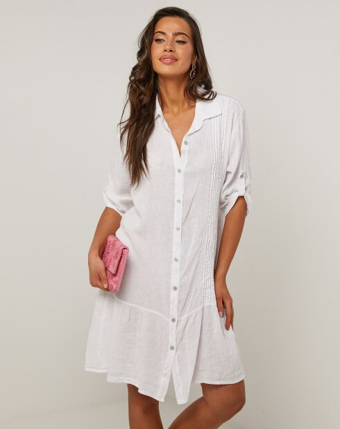 Robe 100% Lin Sacha blanche