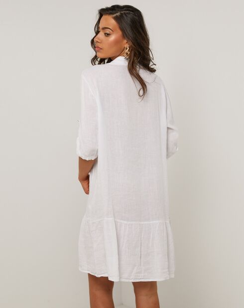 Robe 100% Lin Sacha blanche