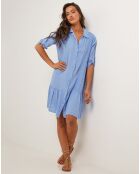 Robe 100% Lin Sacha bleu indigo