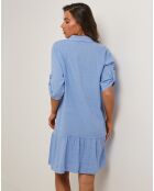 Robe 100% Lin Sacha bleu indigo