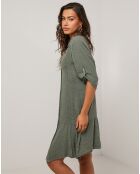 Robe 100% Lin Sacha vert kaki