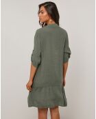Robe 100% Lin Sacha vert kaki