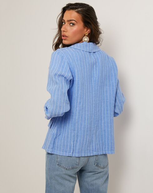 Veste 100% Lin Julie bleu indigo