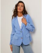 Veste 100% Lin Julie bleu indigo