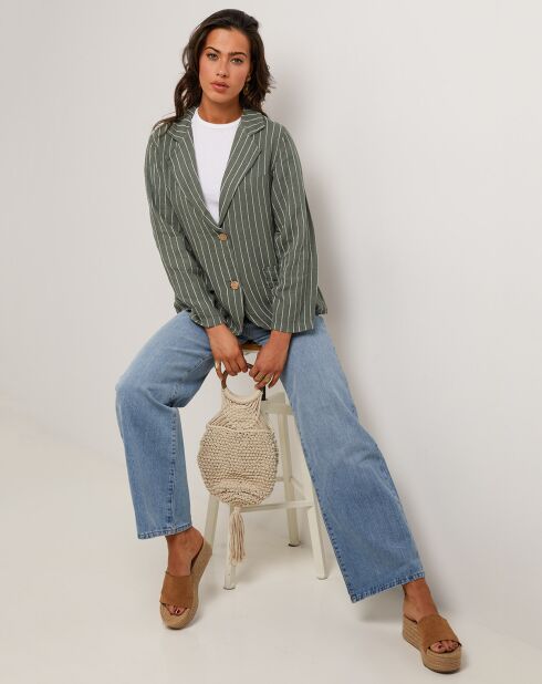 Veste 100% Lin Julie vert kaki