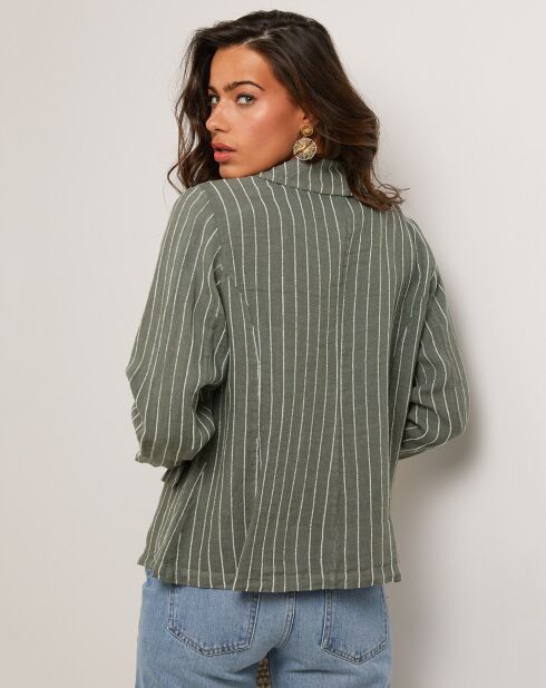 Veste 100% Lin Julie vert kaki