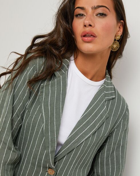 Veste 100% Lin Julie vert kaki