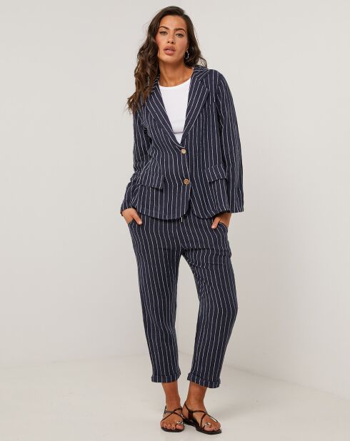 Veste 100% Lin Julie bleu marine