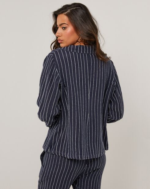 Veste 100% Lin Julie bleu marine