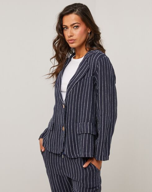 Veste 100% Lin Julie bleu marine