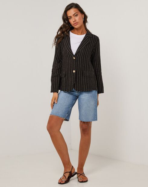 Veste 100% Lin Julie noire