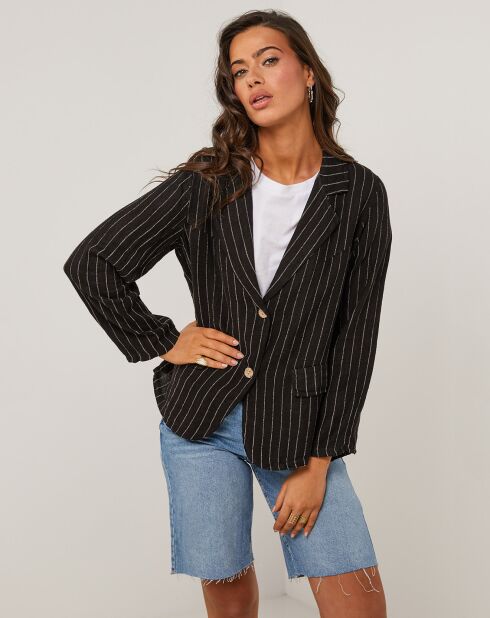 Veste 100% Lin Julie noire