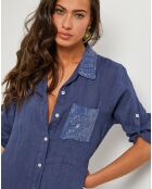 Robe 100% Lin Manon bleu marine