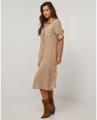 Robe 100% Lin Manon camel