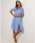 Robe 100% Lin Manon bleu indigo