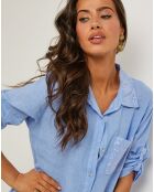 Robe 100% Lin Manon bleu indigo