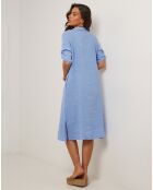 Robe 100% Lin Manon bleu indigo