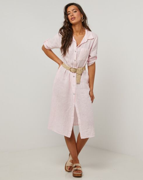 Robe 100% Lin Manon rose