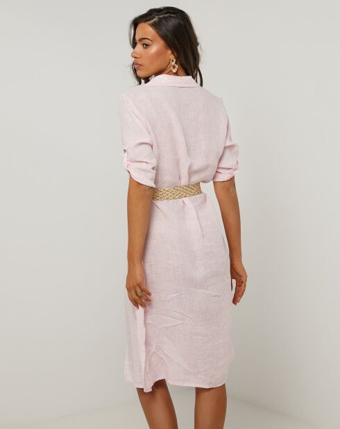 Robe 100% Lin Manon rose