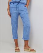 Pantalon 100% Lin Marie bleu indigo