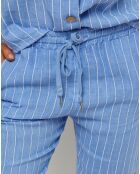 Pantalon 100% Lin Marie bleu indigo