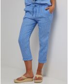 Pantalon 100% Lin Marie bleu indigo