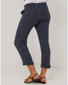 Pantalon 100% Lin Marie bleu marine