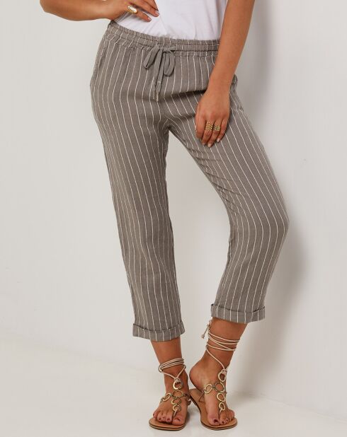 Pantalon 100% Lin Marie taupe