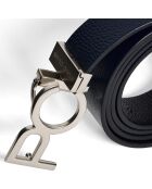 Ceinture 100% Cuir Bennet noir/navy
