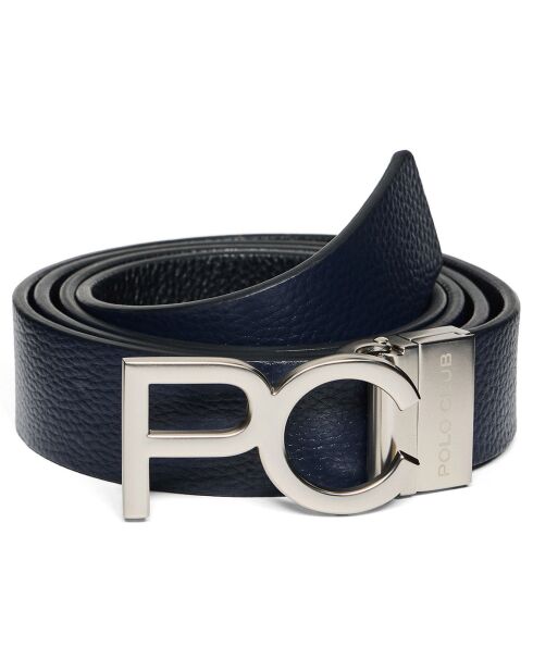 Ceinture 100% Cuir Bennet noir/navy