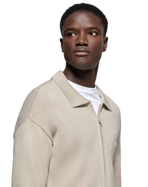 Cardigan Block Patch Cardigan pierre
