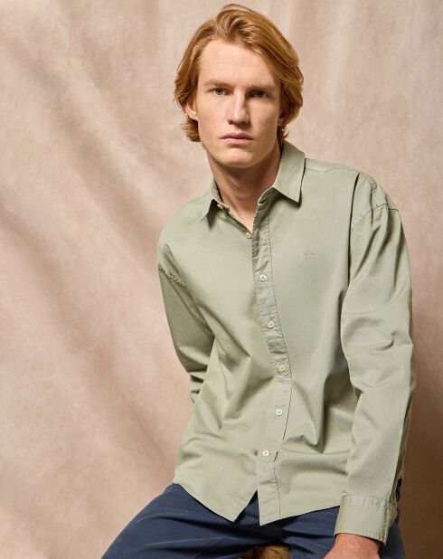 Chemise Block Pc Loose Twill vert jade
