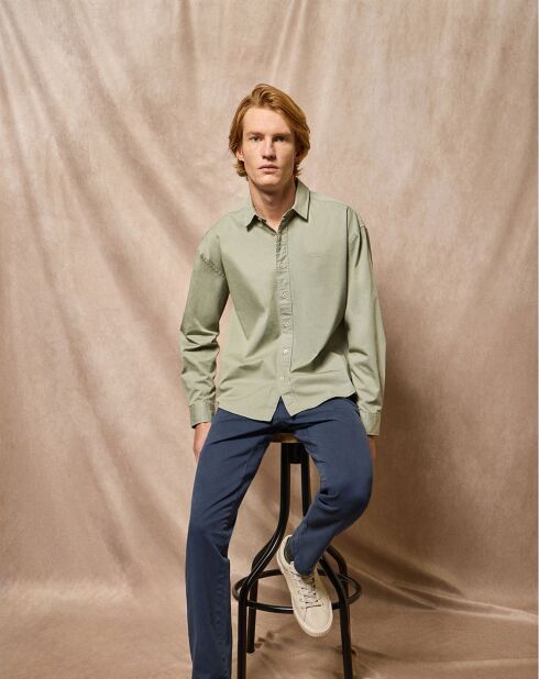Chemise Block Pc Loose Twill vert jade