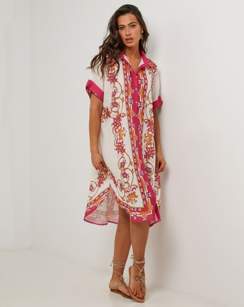 Robe en Lin mélangé Sissi fuchsia