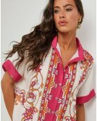 Robe en Lin mélangé Sissi fuchsia