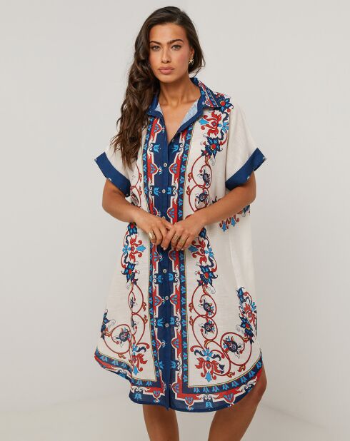 Robe en Lin mélangé Sissi bleu marine