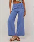 Pantalon 100% Lin Adeline bleu indigo