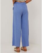 Pantalon 100% Lin Adeline bleu indigo