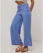 Pantalon 100% Lin Adeline bleu indigo
