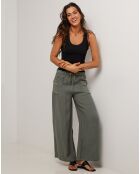 Pantalon 100% Lin Adeline vert kaki