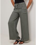 Pantalon 100% Lin Adeline vert kaki
