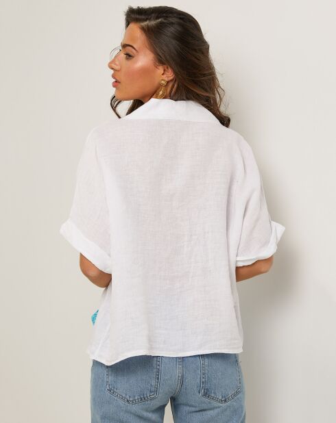 Tunique 100% Lin Rosa blanche