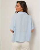 Tunique 100% Lin Rosa bleu ciel