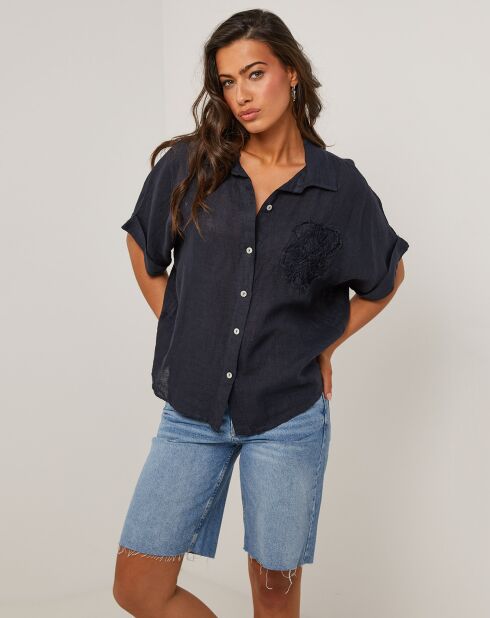 Tunique 100% Lin Rosa noire