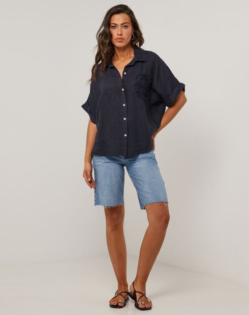 Tunique 100% Lin Rosa noire