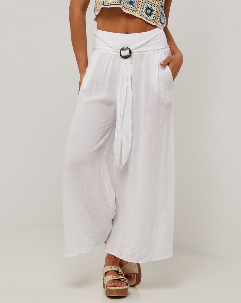 Capucine witte broek van 100% linnen