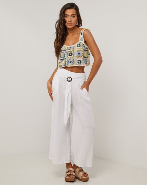 Capucine witte broek van 100% linnen