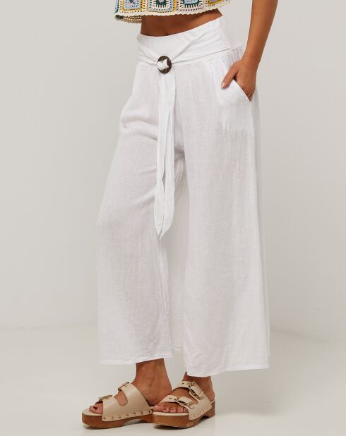 Capucine witte broek van 100% linnen