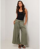 Pantalon 100% Lin Capucine vert kaki